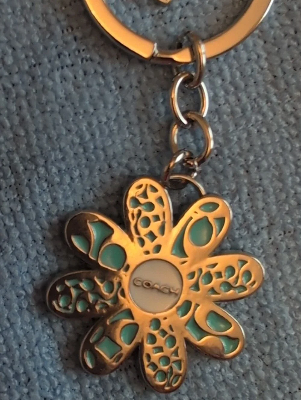 Coach Daisy Key Ring Bag Charm - Teal